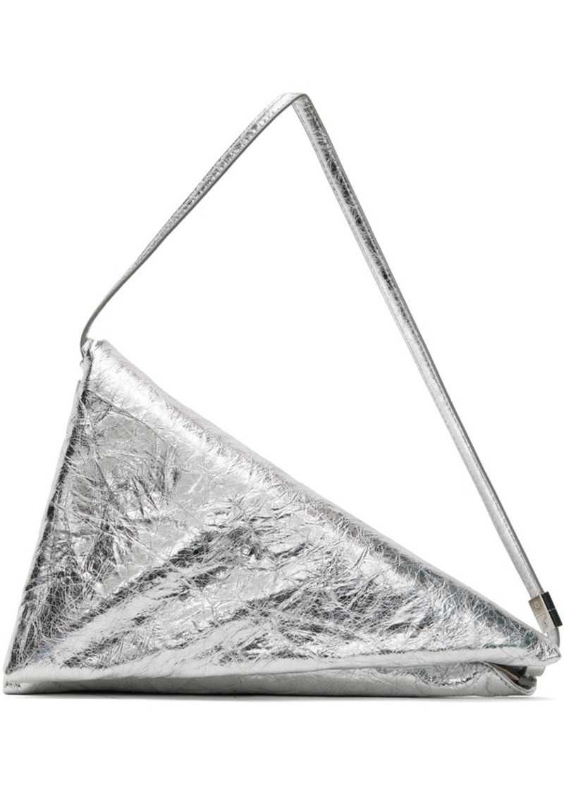 Marni Silver Leather Prisma Triangle Bag