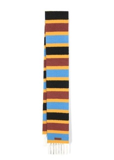 MARNI Stripe-pattern fringed scarf