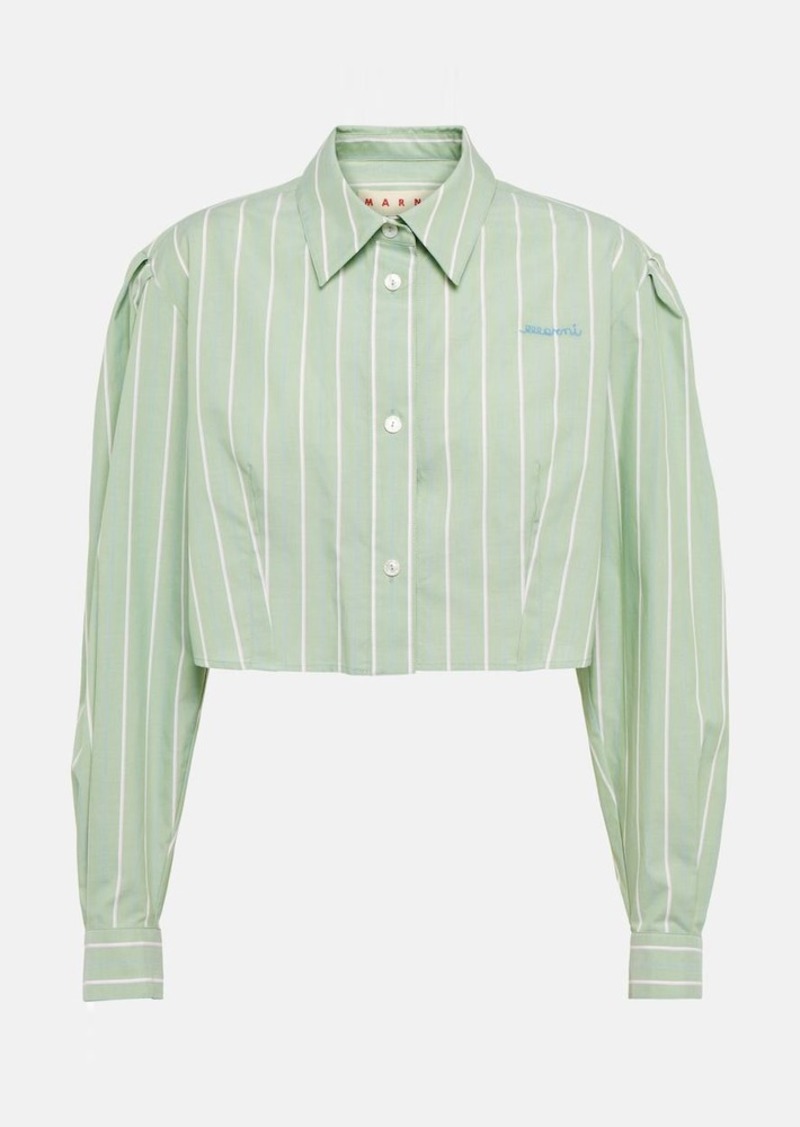 Marni Striped cropped cotton shirt