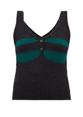 Marni Striped knitted wool-blend tank top