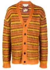 MARNI Striped mohair blend cardigan