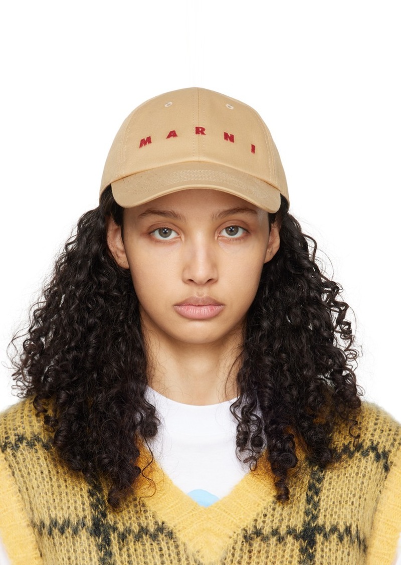 Marni Tan Organic Cotton Gabardine Cap