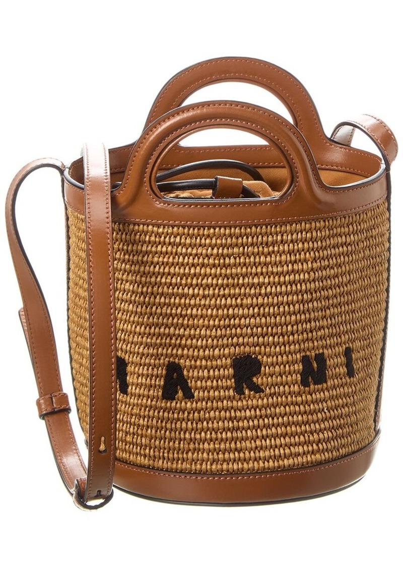 Marni Tropicalia Small Leather-Trim Tote