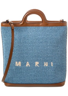 Marni Tropicalia Straw & Leather Tote