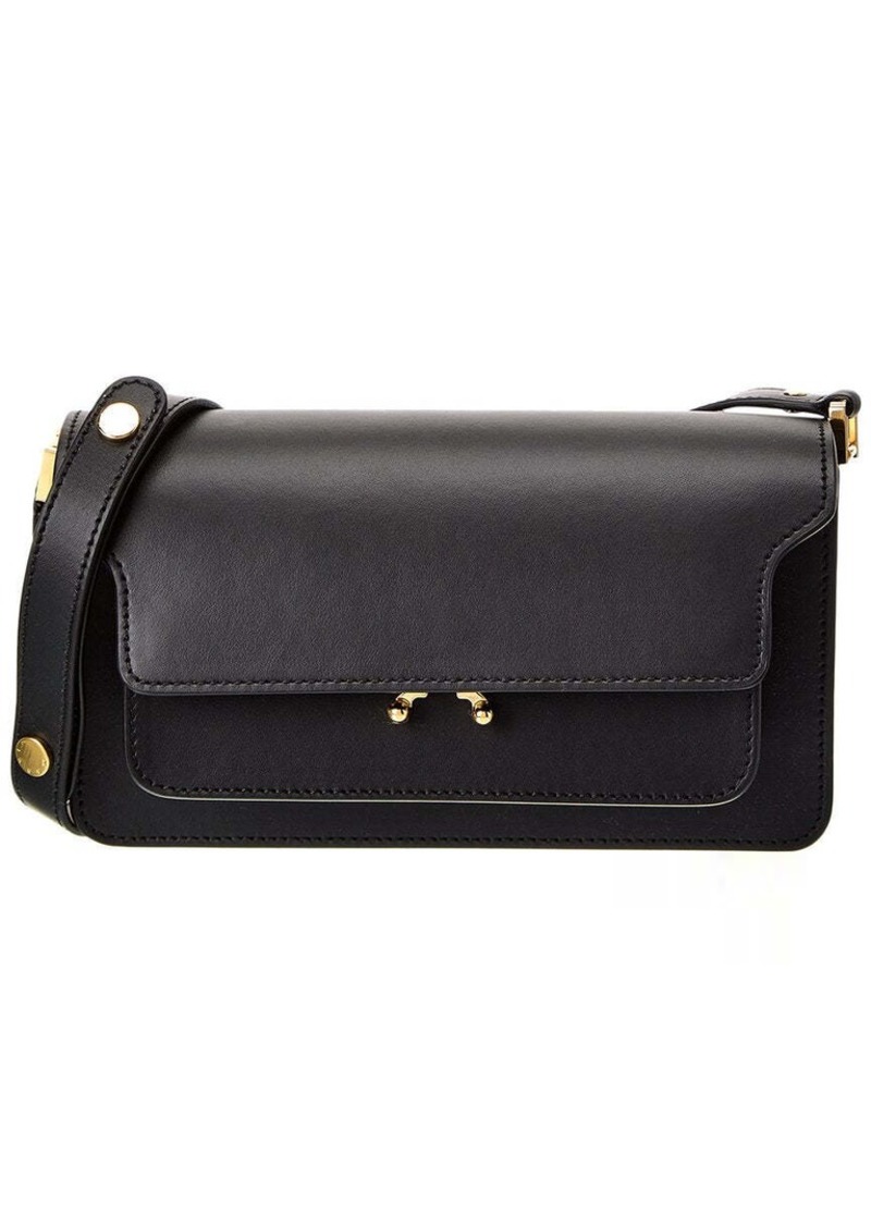 Marni Trunk E/W Leather Shoulder Bag