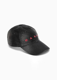 Marni washed hat with logo