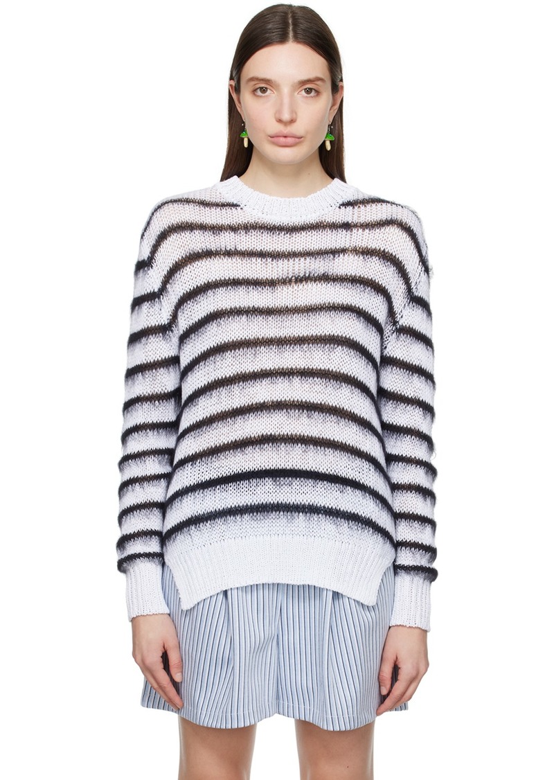 Marni White & Black Striped Sweater