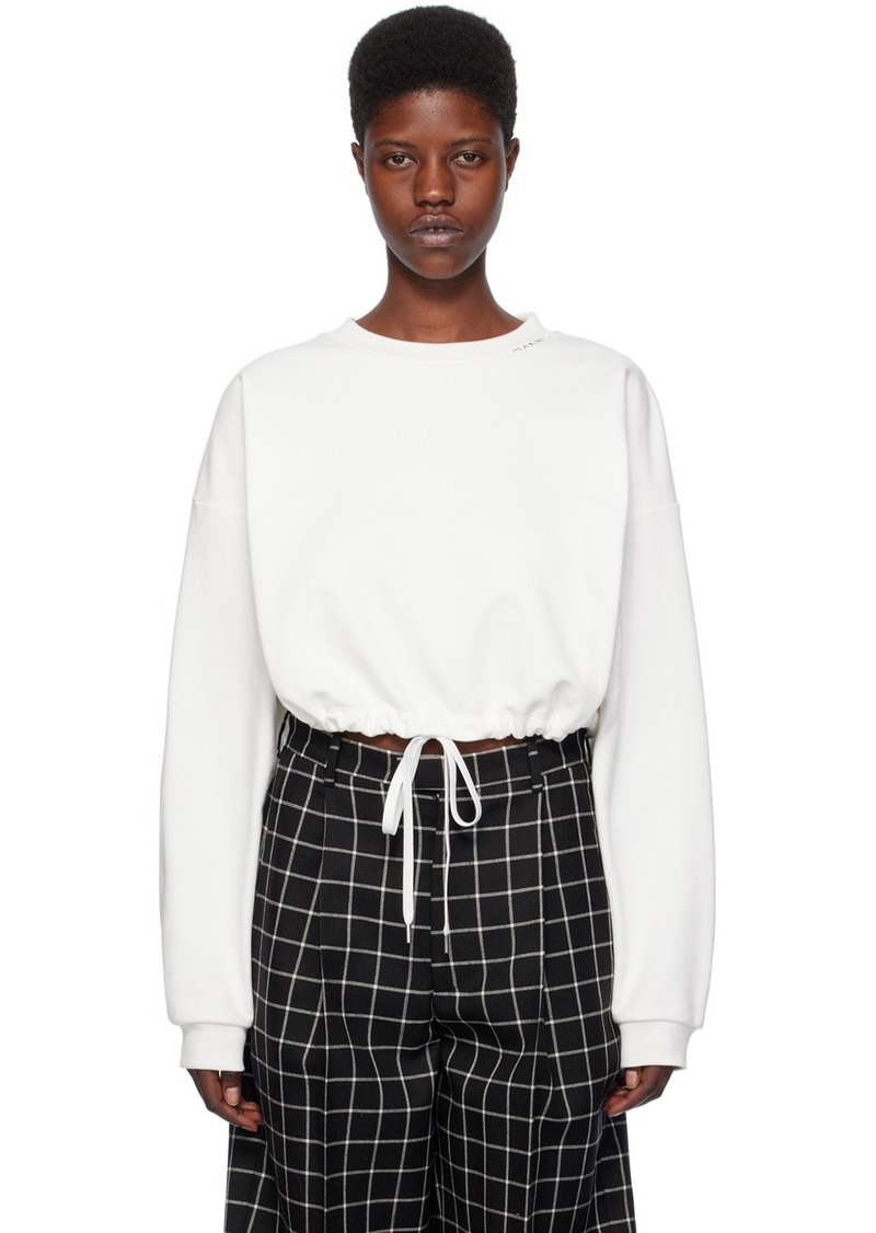 Marni White Drawstring Sweatshirt