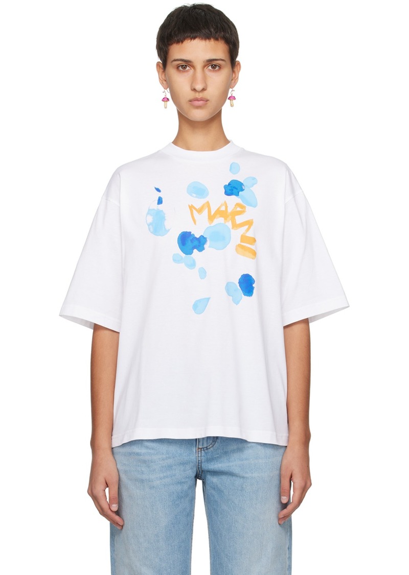 Marni White Dripping T-Shirt