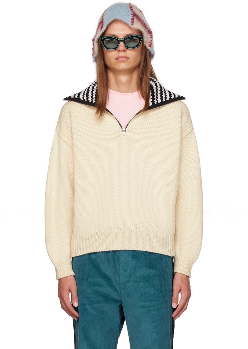 Marni White Half-Zip Sweater