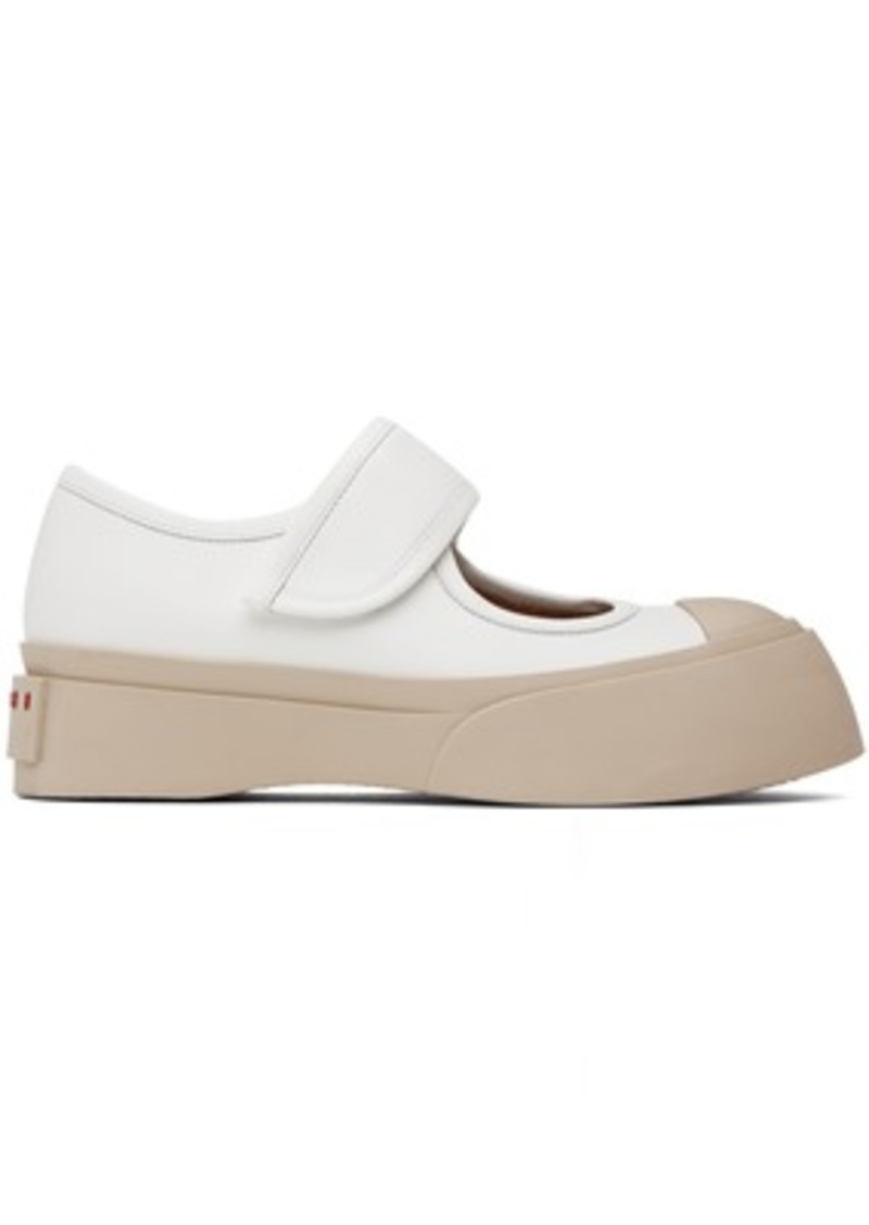 Marni White Pablo Mary Jane Ballerina Flats