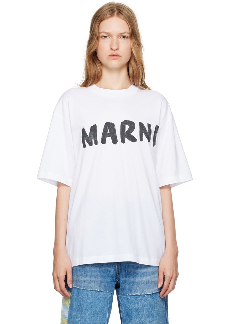 Marni White Printed Logo T-shirt