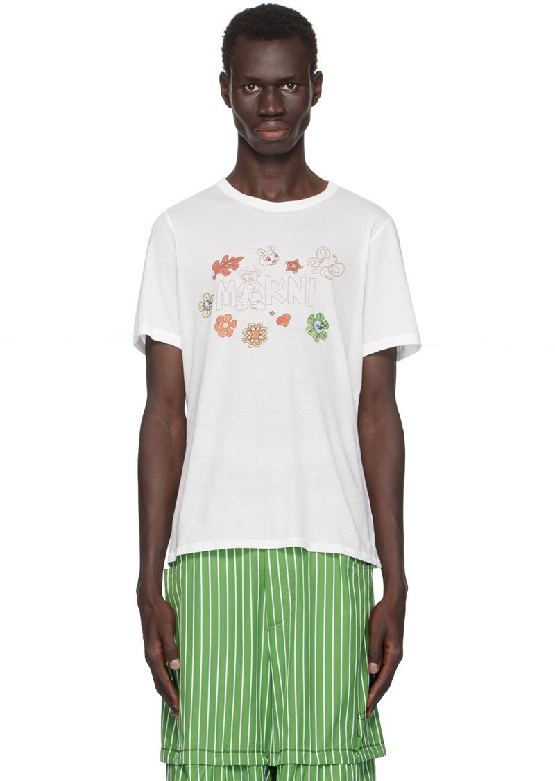 Marni White Printed T-shirt