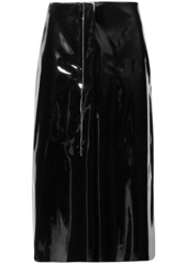Marni Woman Faux Patent-leather Midi Skirt Black