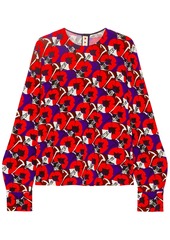 Marni Woman Floral-print Jersey Blouse Red