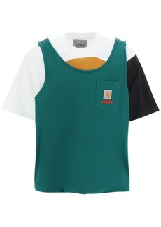 Marni x carhartt t-shirt with sewn-in tank top