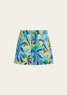 Marni x No Vacancy Inn Floral-Print Linen Pull-On Shorts