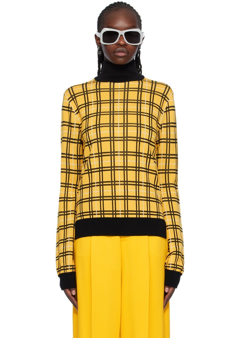 Marni Yellow & Black Check Turtleneck