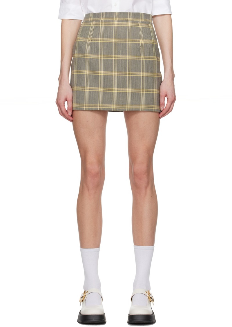 Marni Yellow Check Miniskirt