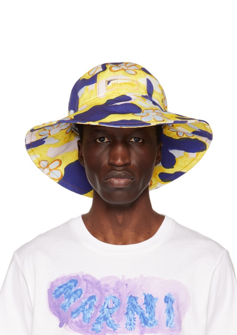 Marni Yellow Cloudyflower Bucket Hat