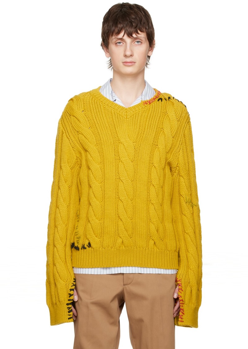 Marni Yellow V-Neck Sweater