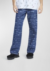 Marni Men's Straight-Leg Jeans with Repeated Logo