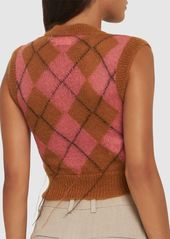 Marni Mohair Blend Intarsia V Neck Vest