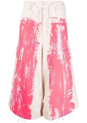 Marni paint-print wide cropped trousers