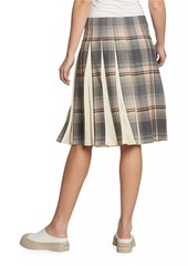 Marni Plaid Box-Pleated Midi-Skirt