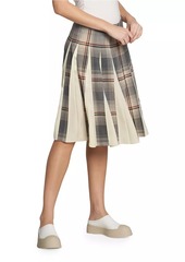 Marni Plaid Box-Pleated Midi-Skirt