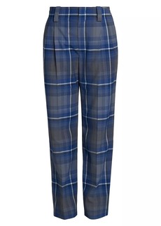 Marni Plaid Wool-Blend Straight-Leg Pants