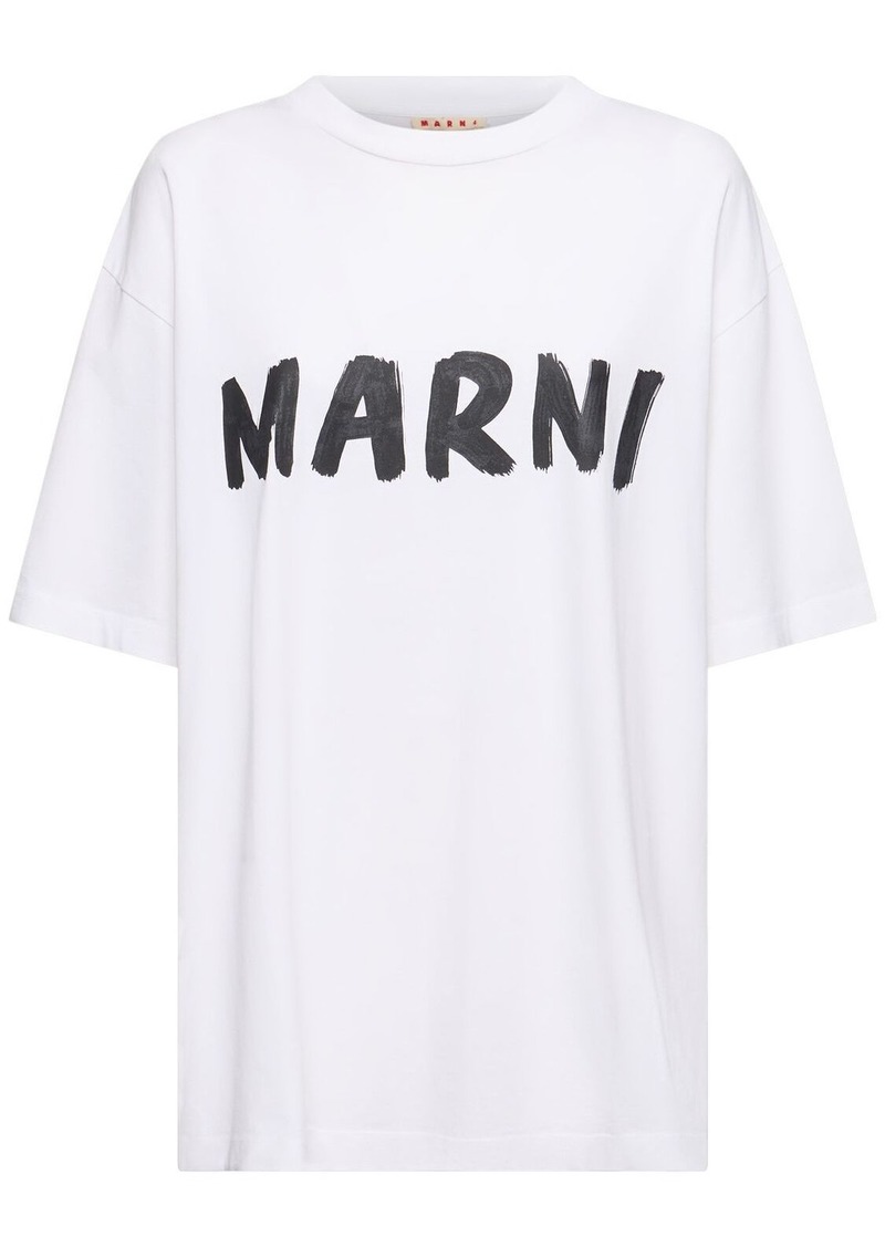 Marni Printed Logo Cotton Jersey T-shirt