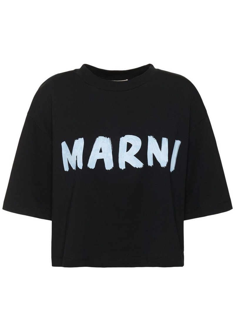 Marni Printed Logo Cotton Jersey T-shirt