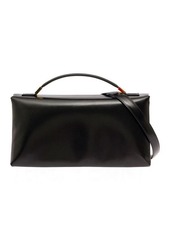 Marni 'Prisma' Black Handbag with Embossed Logo in Smooth Leather Woman
