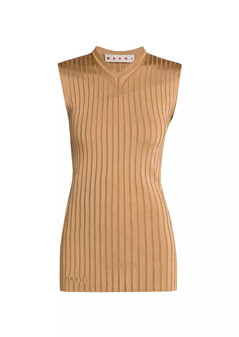 Marni Rib-Knit Long Sweater Vest