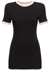 Marni Ribbed Jersey Short Sleeve T-shirt