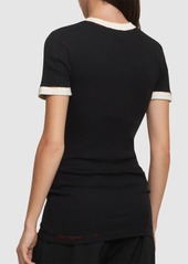 Marni Ribbed Jersey Short Sleeve T-shirt