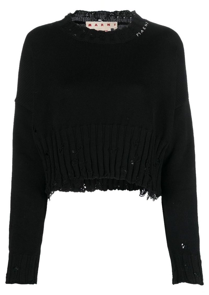 Marni distressed cropped jumper