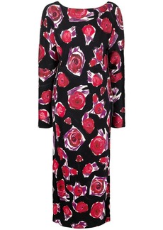 Marni rose print long dress