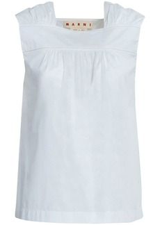 Marni ruched sleeveless cotton top