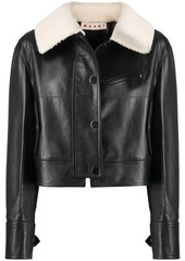 Marni shearling collar leather jacket