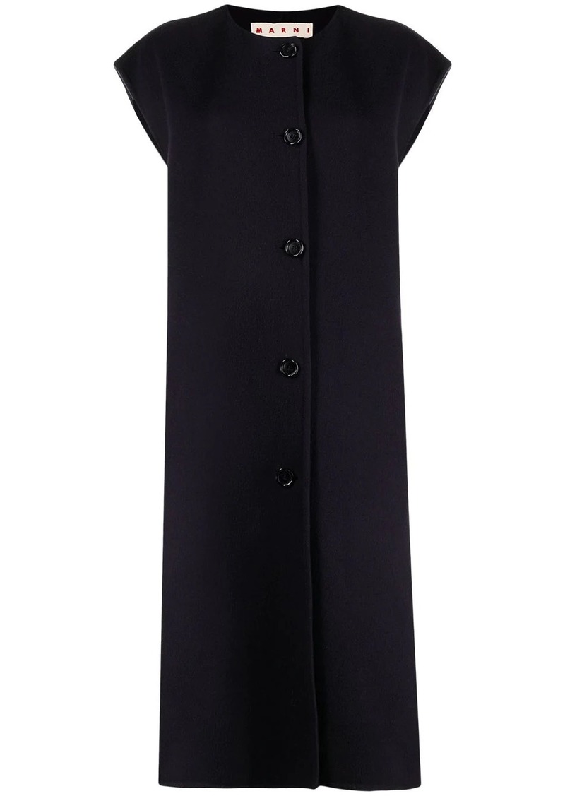 Marni sleeveless button-fastening coat