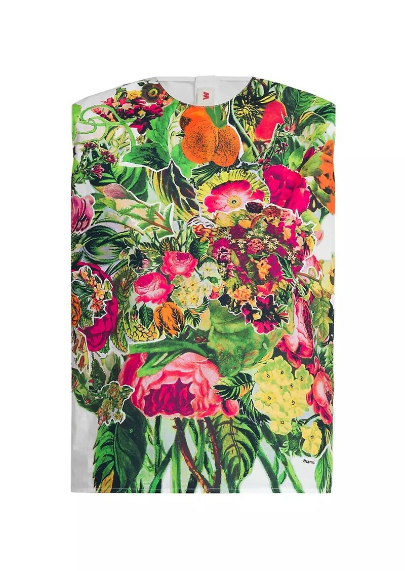 Marni Sleeveless Floral Crop Top