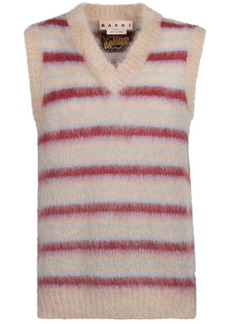 Marni striped mohair-blend vest