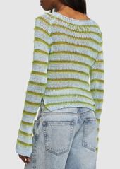 Marni Striped Cotton Knit L/s Crop Sweater