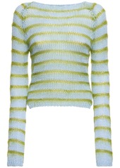 Marni Striped Cotton Knit L/s Crop Sweater