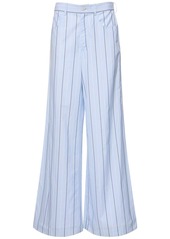 Marni Striped Cotton Poplin Mid Waist Pants