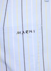 Marni Striped Cotton Poplin Mid Waist Pants