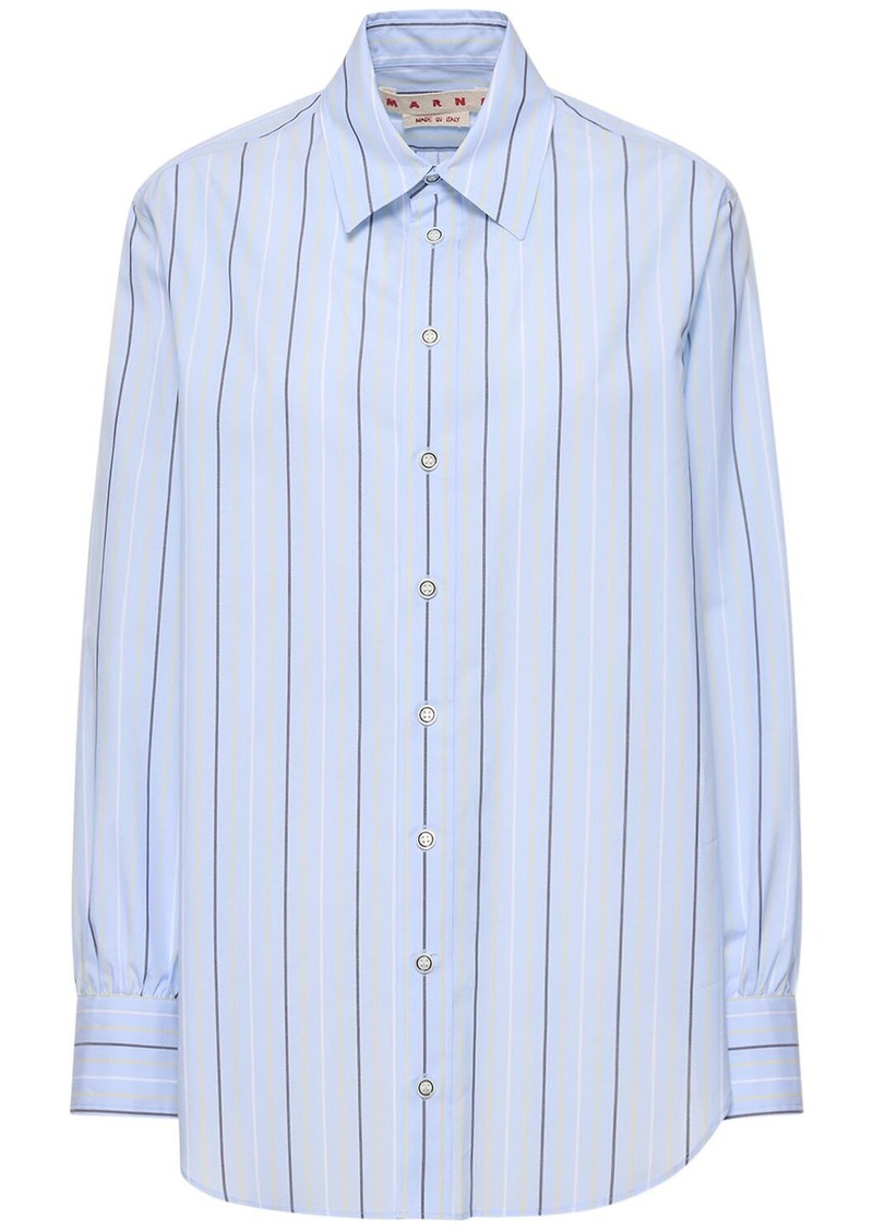 Marni Striped Cotton Poplin Oversize Shirt