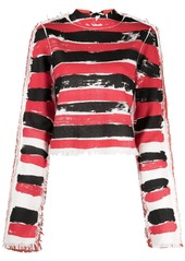 Marni striped fringed sweatshirt